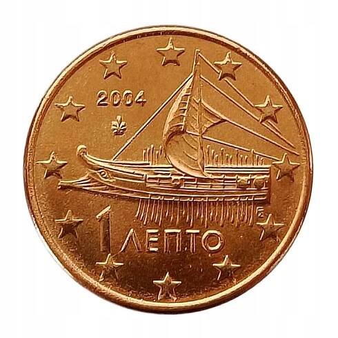 ŘECKO 1 EURO CENT = 1 LEPTA 2004 LOĎ MINCOVNÍ PLACHETNICE