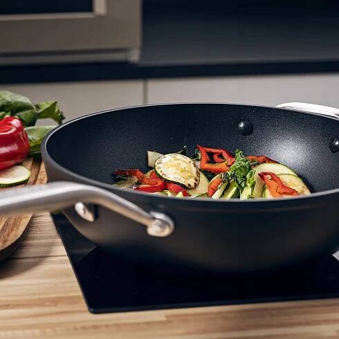 KitchenAid Wok velká pánev 30 cm nepřilnavá, hluboká plynová indukce Průměr 30 cm