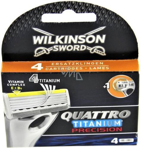Wilkinson Sword Quattro Titanium Precision Replacement Heads 4pcs - VMD parfumerie - drogerie