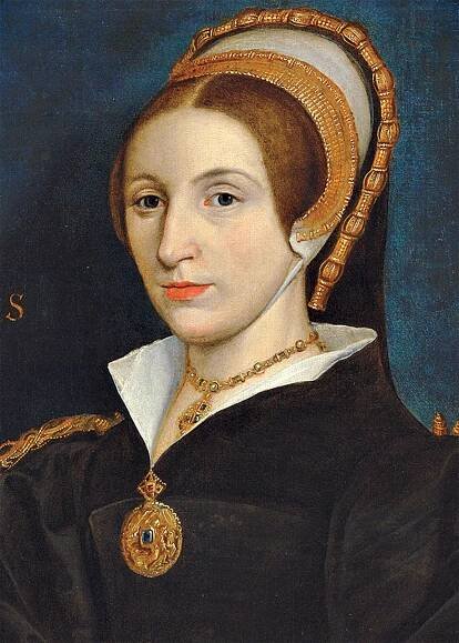 Catherine Howard is portrayed in an oil painting.