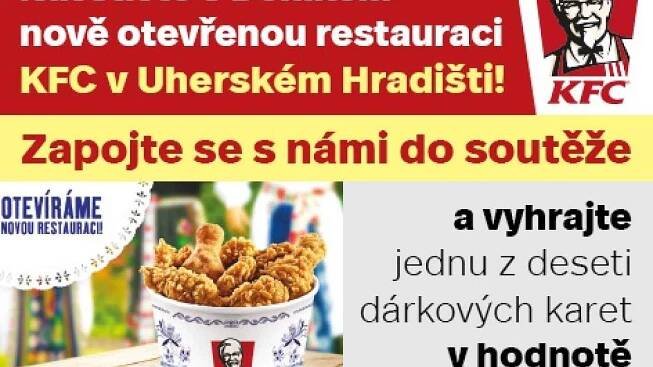 Hrajte s Deníkem o dárkové karty do restaurace KFC v Uherském Hradišti!