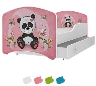 Dětská postel IGOR s motivem PANDA včetně úložného prostoru