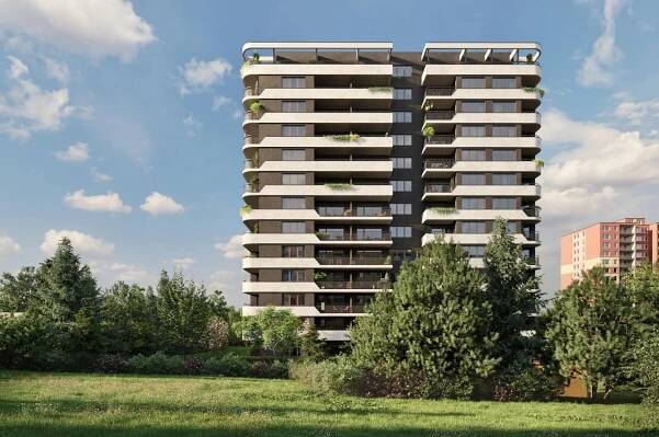 Nová pasivní byt 2+kk 57,1 m2 s balkonem v Horizontu Kamýk, Praha 12