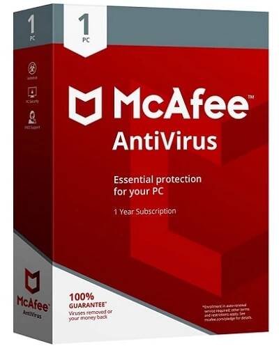 McAfee AntiVirus na 12 mesiacov (1-10 zariadení) - Licencia