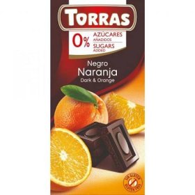 Torras Negro-Naranja Bezlepková diabetická pomaran�čová tmavá čokoláda bez pridaného cukru 75g