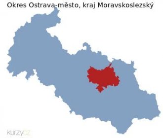 Mapa okresu Ostrava-město a kraje Moravskoslezský