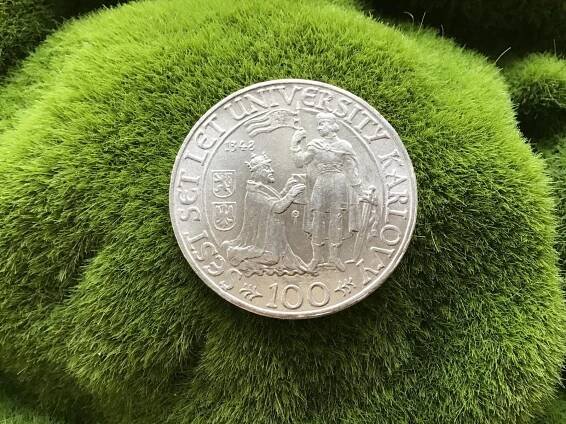 Stříbrná pamětní mince 100 Kč 1948, 600 let UNIVERSITY KARLOVY  - Numismatika