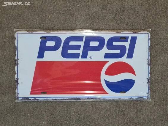 Plechová cedule styl SPZ-PEPSI - Kladno - Bazar