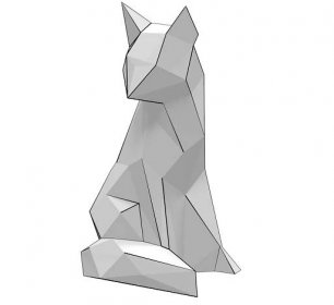 3D papercraft model of Sitting Fox | Free Printable Papercraft Templates