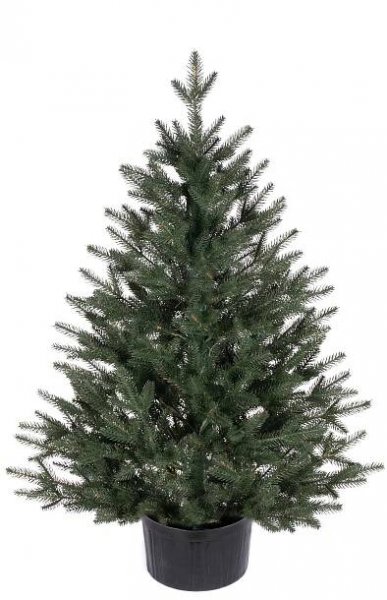 Umělý vánoční stromeček Smrk Reyma 100% v květináči - tmavá 110 cm