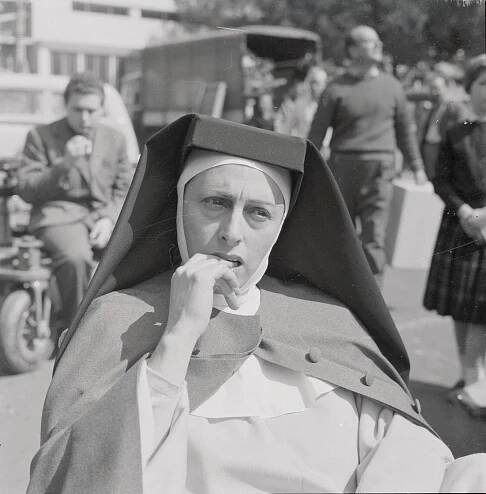 Anna Magnani, Fresh Off Her Best Actress Win At The Academy Awards For &Amp;Quot;The Rose Tattoo&Amp;Quot;, Wears A Nun'S Habit In A Scene From The Italian Movie &Amp;Quot;Angels Do Not Fly&Amp;Quot;, 1956