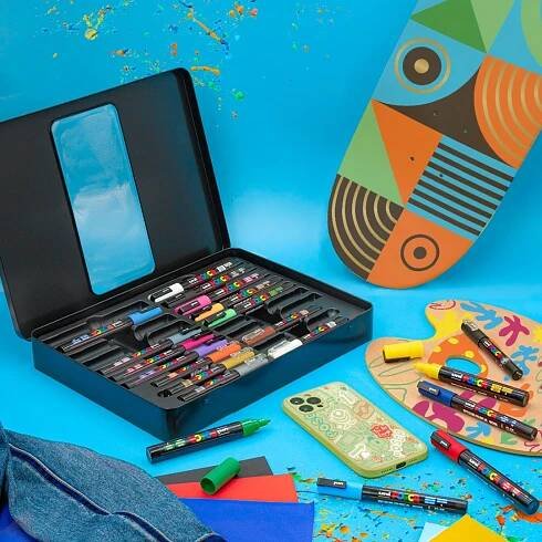 Posca sada popisovačů PC-1M/PC-3M/PC-5M, POP, PC-1M: 6 ks, PC-3M: 7 ks, PC-5M: 7 ks, mix barev (20 ks) | Dobré knihy 