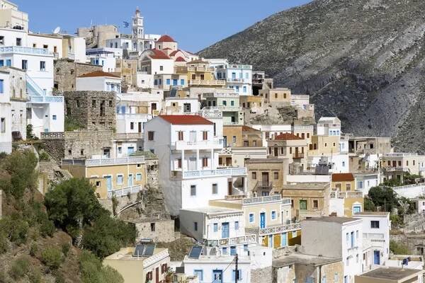 Město olympos na ostrově karpathos, Řecko — Stock obrázek