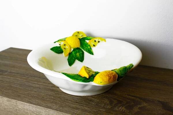 Keramická velká salátová mísa - Limoni, bílá-192