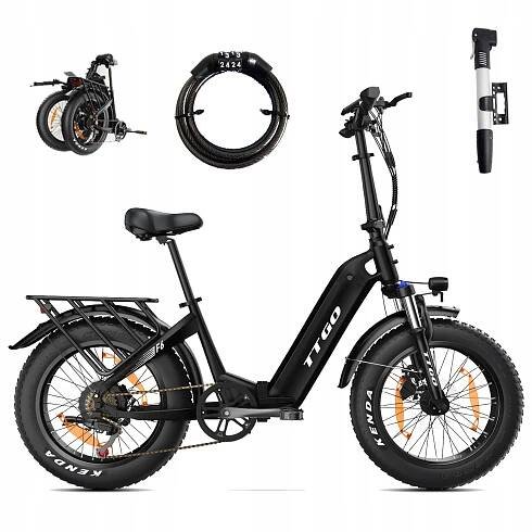 Elektrokolo TTGO F6 20*4 s tlustými pneumatikami, skládací, 25 km/h, 250 W, 36 V, 25 Ah, dojezd 150 km, městské kolo