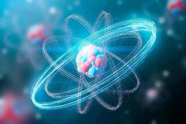 Red blue atom model
