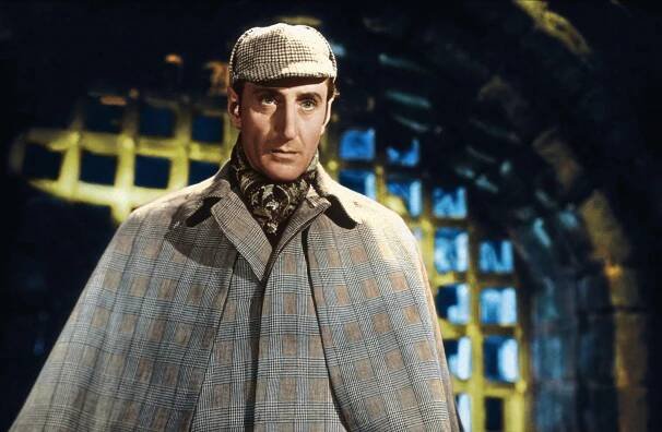 Basil Rathbone as Sherlock Holmes in The Adventures of Sherlock Holmes.