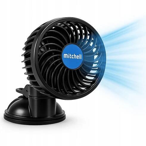 Ventilátor do auta Větráček 24V Regulace Silný Tichý Přísavka Tir Bus