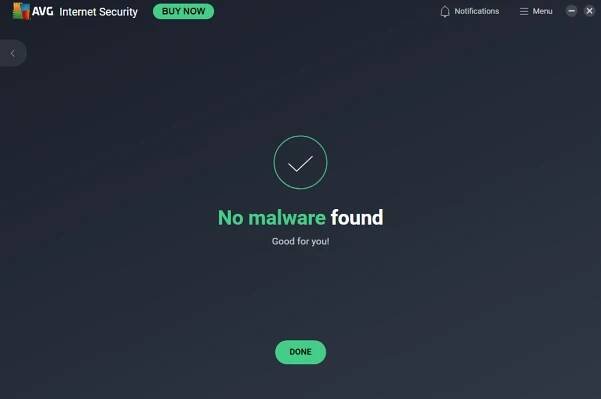 AVG Deep Scan results (no malware found)