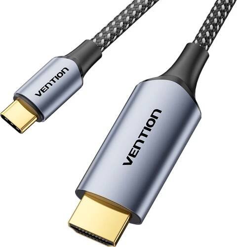 Vention Cotton Braided USB-C to HDMI-A 4K HD Cable 1M Gray Aluminum Alloy Type