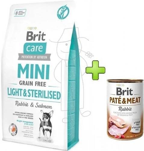 Brit Care Mini Grain-free Light & Sterilised Rabbit & Salmon 2 kg