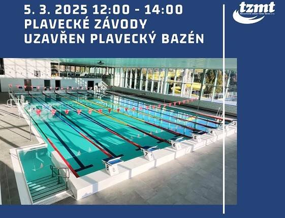 5. 3. 2025 od 12:00 do 14:00 uzavřen plavecký bazén