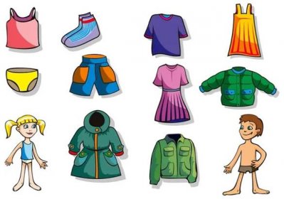 Sada oblečení pro děti — Ilustrace
