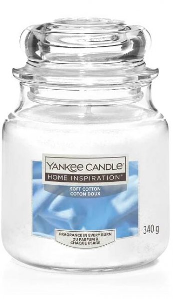 Yankee Candle Home Inspiration Svíčka, sklo, Soft Cotton, 13 x 9,5 cm nakoupit u OBI