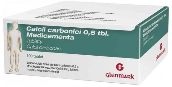 Glenmark Calcii Carbonici 0,5 tbl. Medicamenta 100 tablet