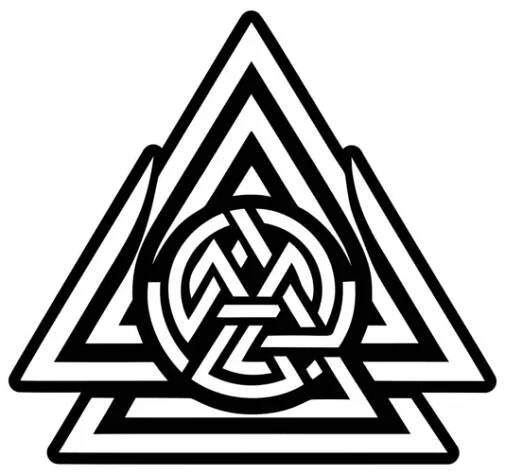 Ikona symbolu Valknut ve stylu glyfu — Ilustrace