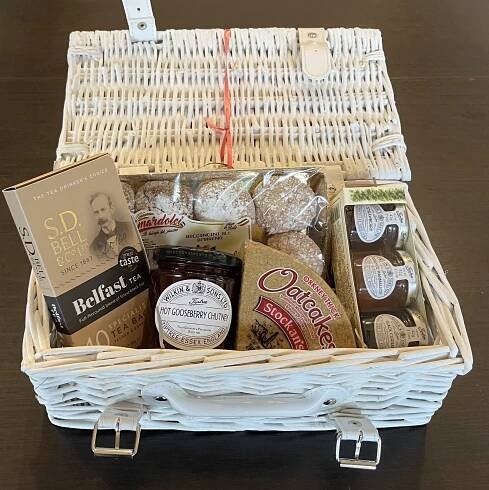 Example White Wicker Hamper