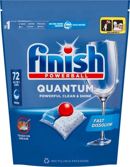 Finish Quantum All in 1 kapsle do myčky nádobí, 72 ks