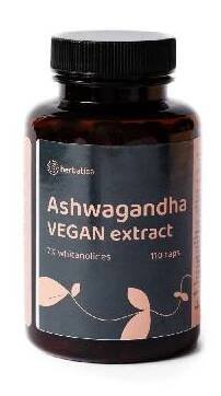 Herbatica Ashwagandha veganské kapsle - 7% extrakt whitanolidů - 110 kapslí -