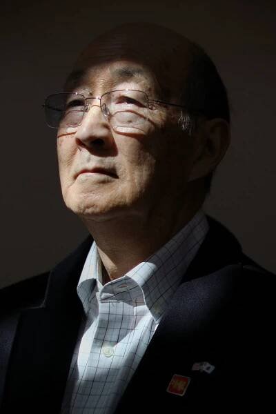 A. Hirotoshi Nishikawa, 82, who was forced into a Japanese internment camp as a child, stands for a portrait at his home in Berwyn, Pennsylvania, on Friday, March 5, 2021. Anti-Asian racism has resurged amid the coronavirus pandemic.