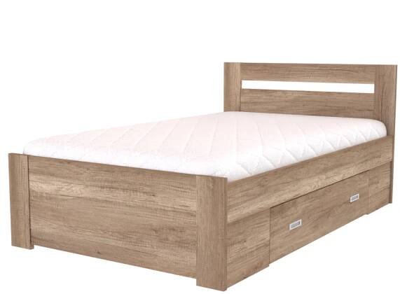 NÁBYTEK MIKULÍK s.r.o. FABIE - postel s úložným prostorem 140x200cm / 120x200cm Dekor: dub kansas, Šířka pro matraci: 120cm, Úchytka: STANDARD