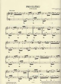 Ludwig van Beethoven: Pro Elišku (noty, klavír sólo)