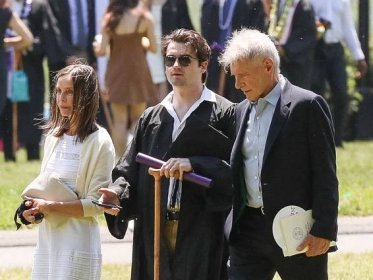 Harrison Ford and Calista Flockhart beam with pride during rarely seen son Liam’s graduation
