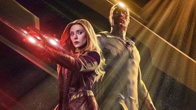 Wanda Maximoff And Vision Red&Gold Wallpaper