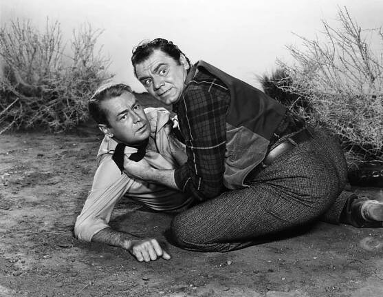 THE BADLANDERS, Alan Ladd, Ernest Borgnine, 1958