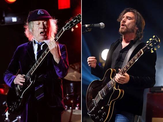 [L-R] Angus Young and Nic Cester