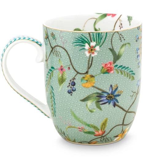 Pip Studio Jolie Flowers sada 2 ks hrnečků 180ml, modrá