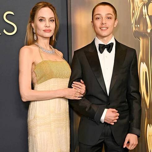 Angelina Jolie and Knox Jolie-Pitt attend the 2024 Governors Awards