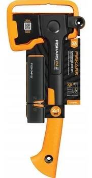Set sekera Fiskars X14 + ostřič Xsharp
