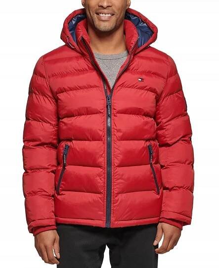 Tommy Hilfiger prošívaná zimní pánská bunda Quilted červená L