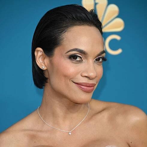 Rosario Dawson with swept-back french bob at the 74th Emmy Awards