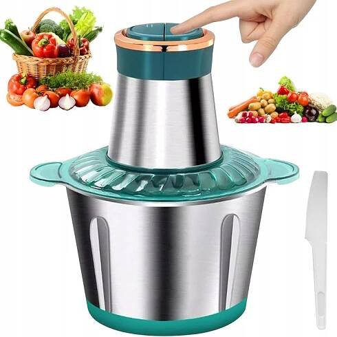 Elektrický drtič na Zeleniny Maso a ovoce Miska Inox 2L 300W