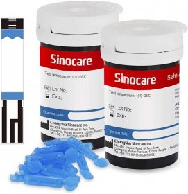 Sinocare set 50 náhradních proužků + 50 lancet pro glukometr Safe AQ Smart