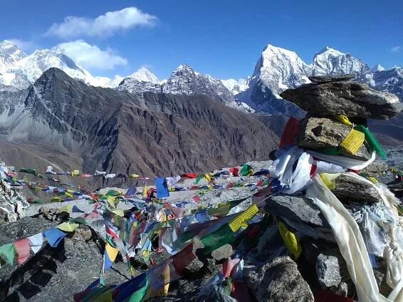 Z Gokyo Ri jsou vidět čtyři osmitisícovky – Everest, Lhoce, Makalu a Čo Oju