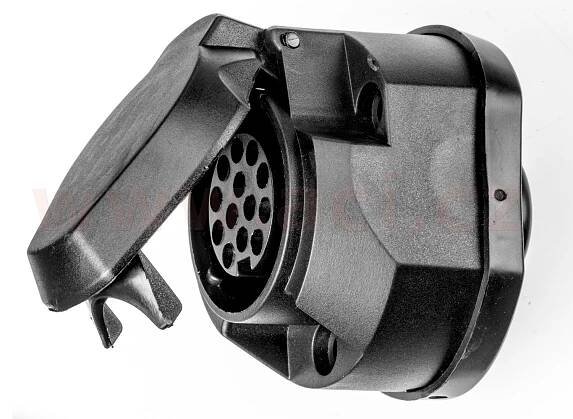 zásuvka 13 pin 12V plast + podložka