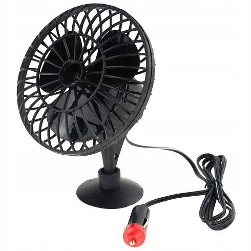 VENTILÁTOR VĚTRÁČEK DO AUTA 12V ČERNÝ DO AUTA VĚTRÁČEK